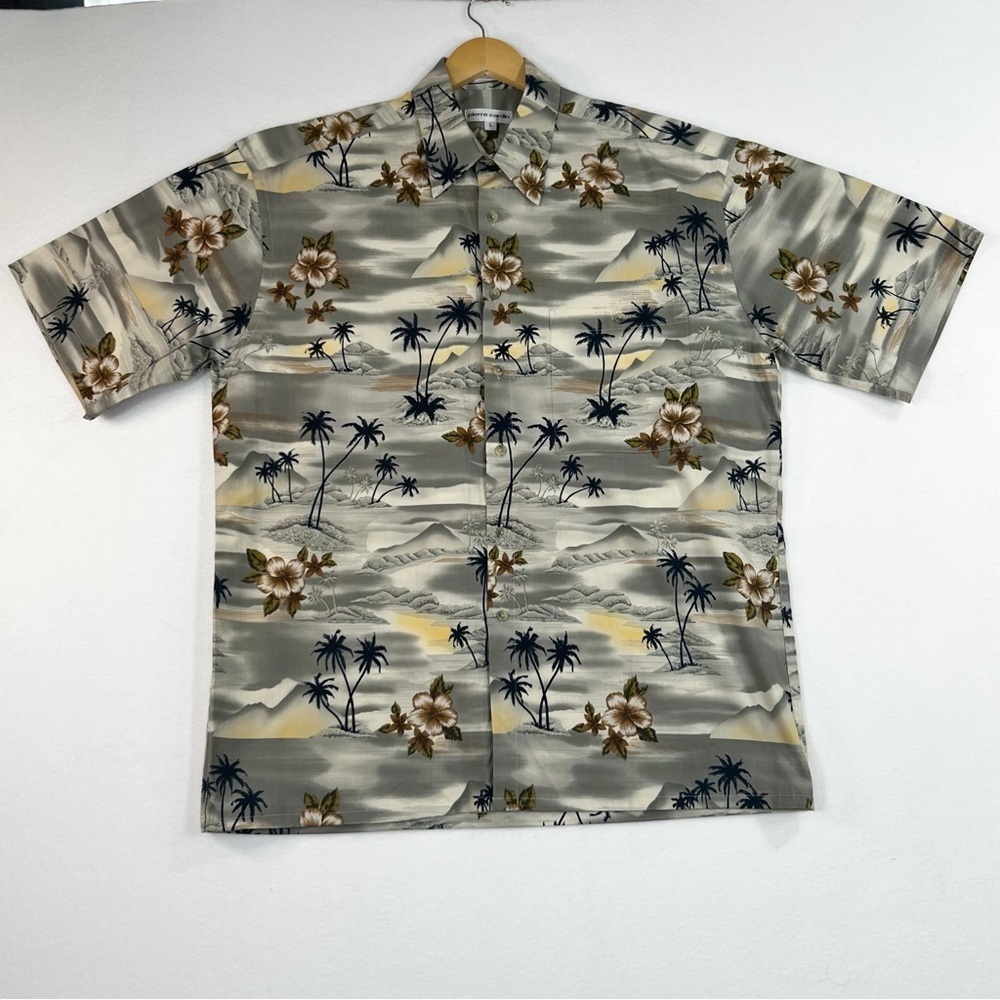 Pierre Cardin Hawaiian style tropical button downn shirt, size Large - Picture 9 of 10